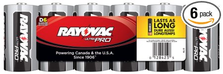 Rayovac UltraPro Alkaline D Batteries, 6-Pack (ALD-6)