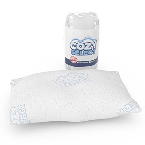 Shredded Memory Foam Pillow with Removable Bamboo Cover - Stay Cool Hotel Quality Pillows Are Hypoallergenic & Help with Snoring, Migraines, Neck & Back Pain, Insomnia, TMJ, and Asthma (Queen)
