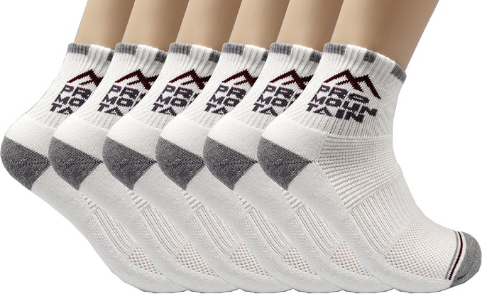 Ankle Cushion Quarter Sports Cotton Socks Men White Gray Black Mesh