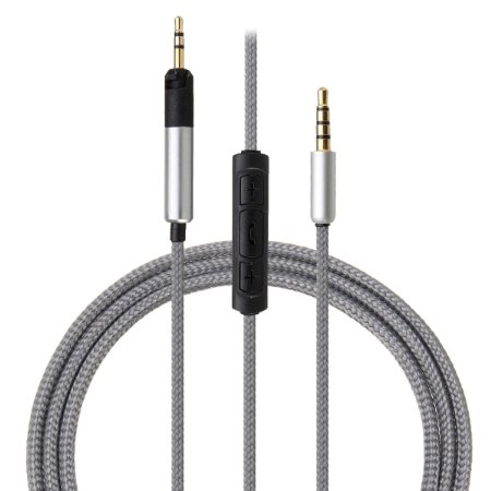 M.Way Stylish Multifunctional Replacement Upgrade Audio Cable 3.5mm with Remote & Mic for phone to Technica ATH-M50x ATH-M40x Headphone with Samsung iphone LG Nokia HTC etc smartphone 1.2M