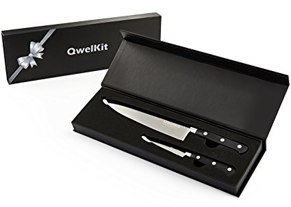 Latest Chef’s knife 8 inch - Super Sharp Durable Stainless Steel Blade - Full Tang with Finger Guard - Free Paring Knife - Perfect For Your Kitchen! (Light)
