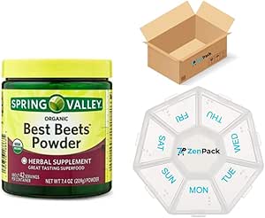 Organic Best Beet Powder, 7.4 oz by Spring Valley   Weekly Pill Box