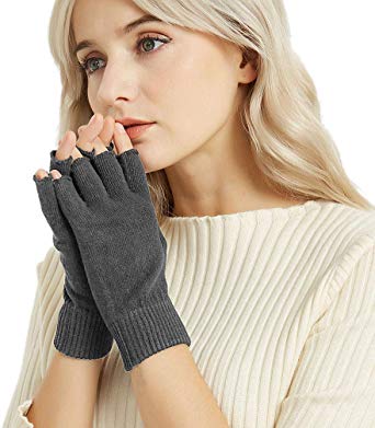Novawo Cashmere Wool Blend Fingerless Gloves Warm Arm Warmers