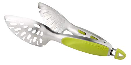 Dexas Stainless Steel Spoon Strain Tongs, Colors Vary, 2-Pack