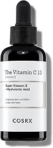 COSRX Pure Vitamin C 13% Serum with Vitamin E & Hyaluronic Acid, Siero viso illuminante e idratante per linee sottili, tono della pelle irregolare e pelle spenta, 0,67fl.oz/20ml, Korean Skincare