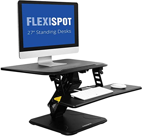 FLEXISPOT Standing Converter Desk, wood, Size:27" |Color:Black, 32