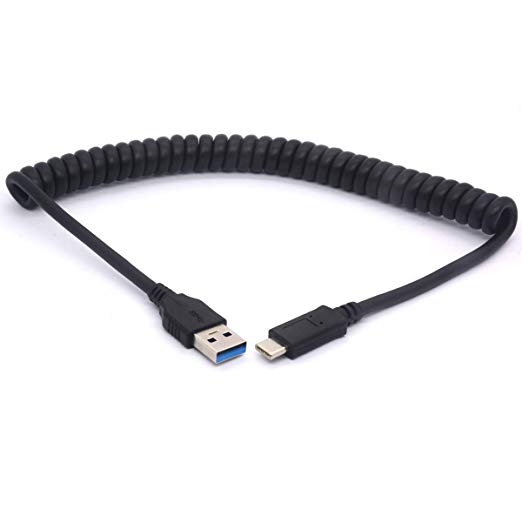 1M USB 3.0 Type C Cable - 3ft Retractable USB C Cord for Samsung Galaxy S9/S8 , Nintendo Switch, Sony Xperia XZ, Google Pixel, HTC, Huawei P9