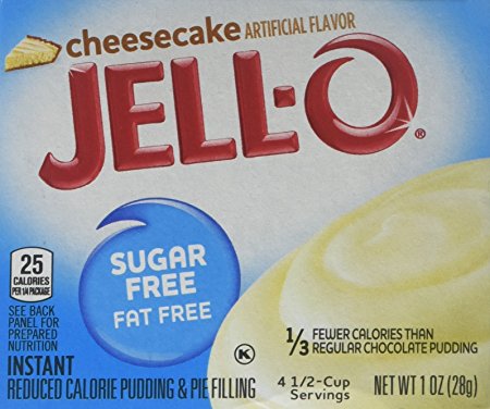 JELL-O Sugar Free Cheesecake Instant Pudding Mix, 6 Count, 6 Ounce