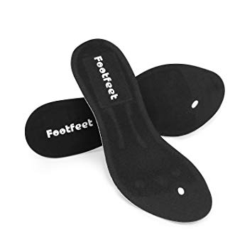 Footfeet Breathable Orthotics Insoles, Shoe Inserts Fluid Massaging Gel Insole for Plantar Fasciitis, Foot Pain, Heel Pain and Pronation Relief (XS)