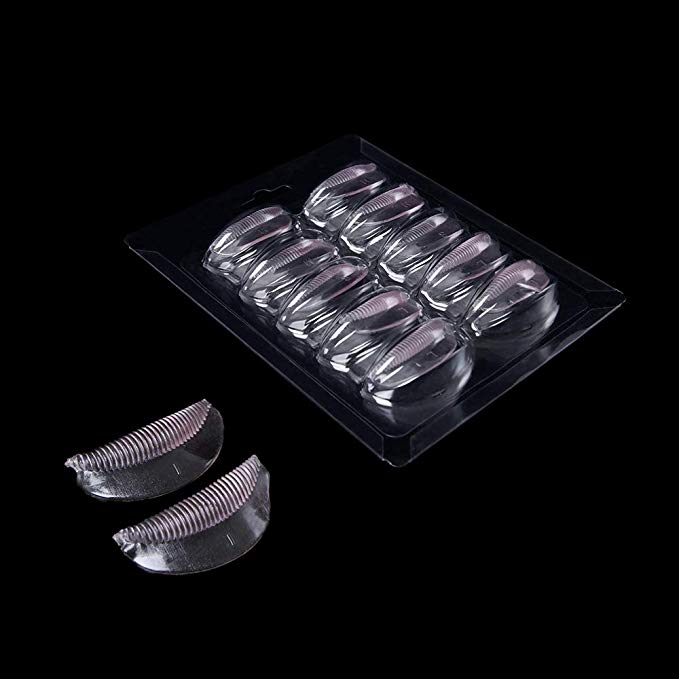 Okdeals 5 Pairs Eyelash Lift Perm Silicon Curler Pads/Shields/Rods with Embedded Ridges