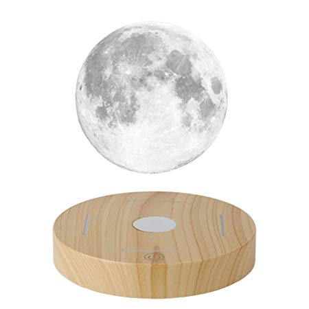 KFISI Moon Lamp, 3D Printing Magnetic Levitation Moon Light Lamps with 360 Auto Rotating and 4 Working Light Modes - for Home、Office Decor, Creative Gift (3.9 Inch)