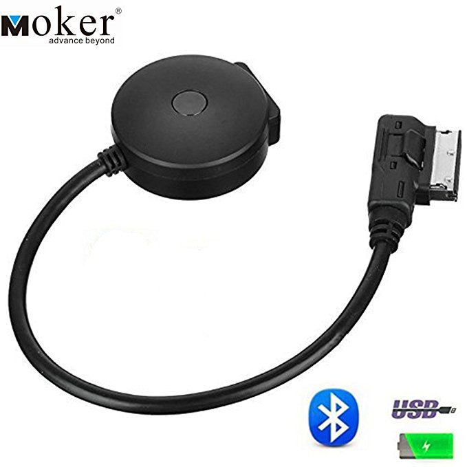 Moker Bluetooth Adaptor for Audi MMI 3gen,Built-in Bluetooth 4.0 with EDR and AptX Module for Premium Sound Quality,Works with Apple Android Bluetooth Capable Devices,for Audi AMI Port and 3G MMI…