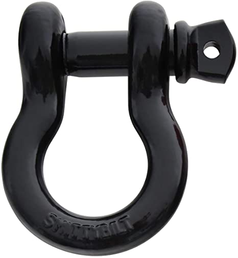 Smittybilt 13047B D-Ring Shackle 3/4" Threaded Pin 4.75 Ton Rating Black