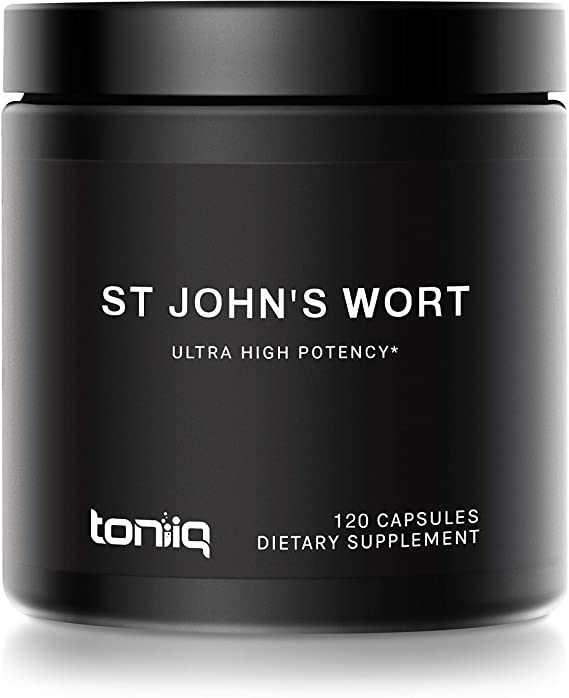 Ultra High Strength St. John's Wort Capsules (Non-GMO) - 7X Concentrated Extract - The Strongest St Johns Wort Capsules Available - 0.3% Hypericin - 120 Capsules