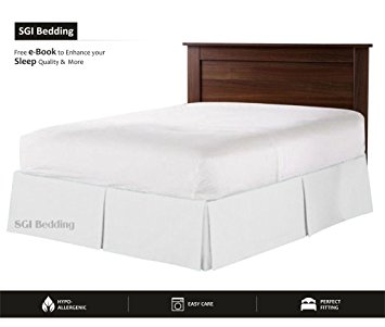 550 TC Egyptian cotton Bedding 1X Bed Skirt 12" Inch Drop King (78X80") White Solid