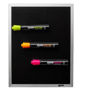 Neon Markers and Magnetic Dry Erase Black Board Combo Pack