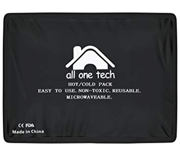 Allonetech Cold Therapy - Reusable Gel Ice Packs for Knee, Arm, Elbow, Shoulder, Back for Aches, Swelling, Bruises, Sprains, Inflammation - Black (Standard Size: 15.7" x 11.8")