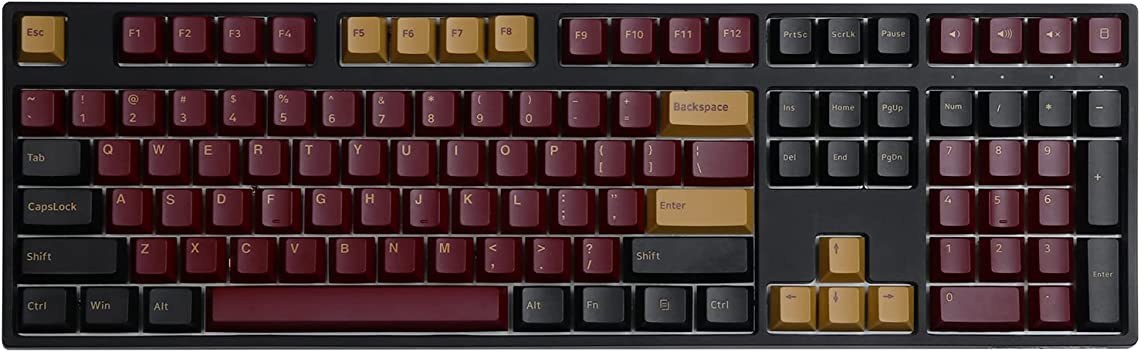 EPOMAKER Red Samurai 160 Keys Cherry Profile PBT Double Shot Keycaps Set for Mechanical Keyboard, Compatible with Cherry Gateron Kailh Otemu MX Structure (Cherry Profile, Red Samurai)