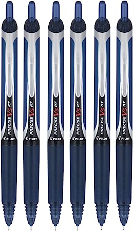 PILOT Precise V5 RT Refillable & Retractable Liquid Ink Rolling Ball Pens, Extra Fine Point (0.5mm) Navy Ink, 6-Pack