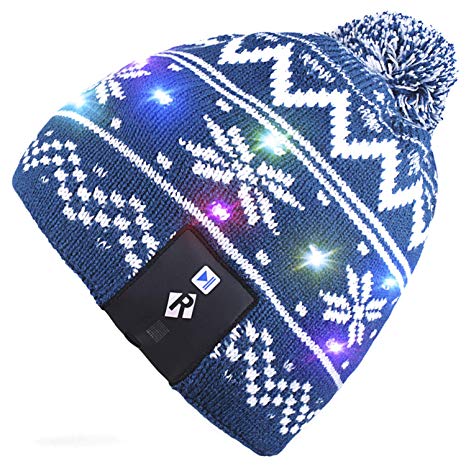 Mydeal Stylish Unisex Men Women LED Light Up Beanie Hat Cap for Indoor, Outdoor Sports, Skiing, Snowboard, Walking, Leisure, Festival, Holiday, Celebration, Parties, Birthday, Bar,Christmas Gift
