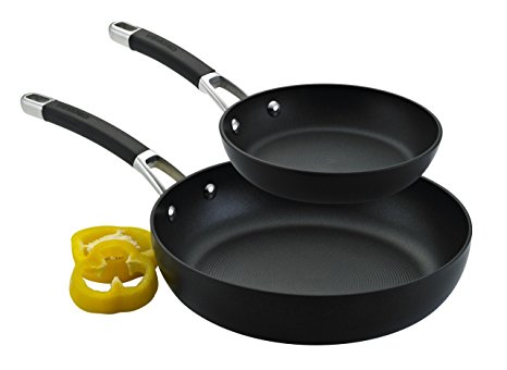 Circulon Premier Professional Hard Anodised 20/28 cm Frying Pan Twin Pack Set, 2-Piece - Black