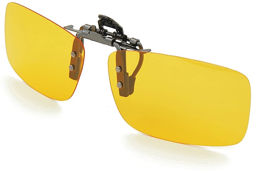 Besgoods Yellow Night Vision Polarized Clip-on Flip up Metal Clip Sunglasses Glasses