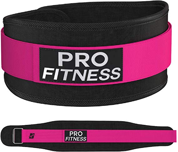 ProFitness Weight Lifting Belt for Women (4 Inchs Wide) - Comfortable & Durable Weightlifting Workout Belt - Great Lower Back & Lumbar Support for Squats, Deadlifts, Cross Training, Gym Workouts