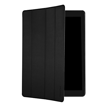 [Five years warranty] iPad Pro Case, EasyAcc Ultra Slim iPad Pro 12.9" Cover Smart Shell with Stand / Auto Sleep Wake-up for iPad Pro 12.9" (Top Premium PU Leather, Folded Cover Design, Black)