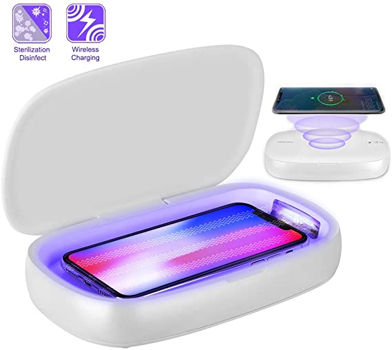 UV Cell Phone Sanitizer Wireless Charger Portable Multi-Function Aromatherapy Function Phone Disinfector UV Lights Sanitizer for iOS Android Devices