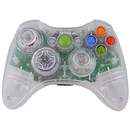 HDE Replacement Shell for Xbox 360 Wireless Controllers Includes Shell Buttons Thumbsticks Torx Screwdriver Replacement Case Cover and Tool Kit - Transparent Clear