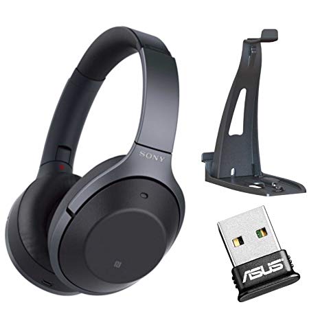Focus Camera Sony WH1000XM2 (Black) Premium Noise Cancelling Wireless Headphones Bundle(USB Adapter w/BT, Headphone Stand)