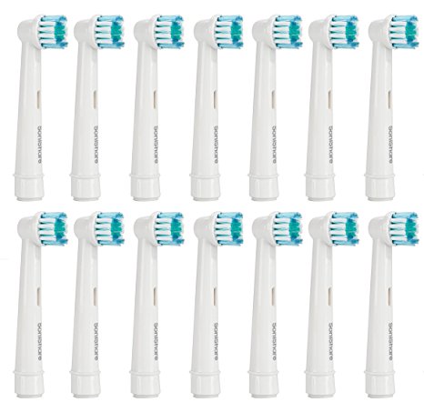 SoniShare Premium Replacement Brush Heads for Oral B Precision Clean Toothbrushes (12 Pack)