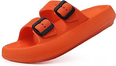 Weweya Sandals for Women and Men - Pillow Slippers - Double Buckle Adjustable Slides - EVA Flat Sandals