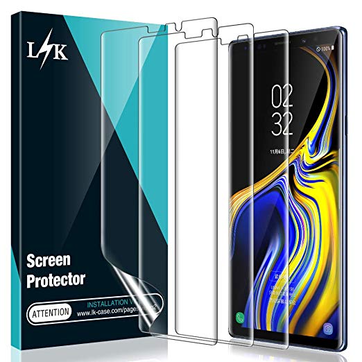 [3 Pack] L K Screen Protector for Samsung Galaxy Note 9, [Self Healing] [Full Coverage] HD Effect Flexible Film, Lifetime Replacement Warranty