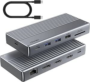 Laptop Docking Station, 11-in-1 USB-C Dock with Dual 4K HDMI, Single 8K DisplayPort, 100W PD, 4 USB Ports, Ethernet, SD Card Reader - Supports Triple 4K Display for Dell/HP/Lenovo Windows Laptops