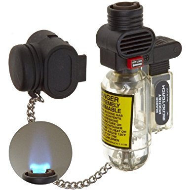 Blazer PB207CR The Torch Wide Flame Butane Refillable Lighter, Clear