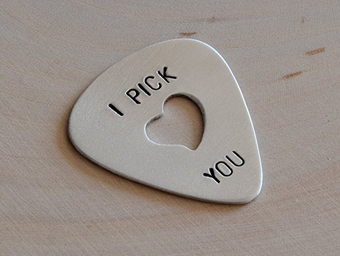 Guitar Pick - Guitar Pick Keyring or Guitar Pick Necklace in Aluminum
