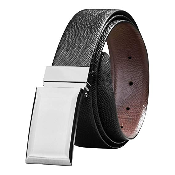 Savile Row Company  Men's Top Grain Leather Reversible Belt - Classic & Fashion Designs