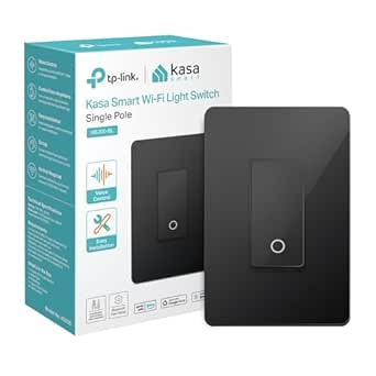 Kasa Smart Light Switch HS200-BL, Single Pole,Neutral Wire Required, 2.4GHz Wi-Fi Light Switch Compatible with Alexa and Google Home, UL Certified, No Hub Required, Black