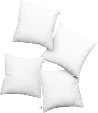 Nestl Plain Throw Pillows 26"x26" Inches Decorative Pillow Insert Square Throw Pillow Inserts 4 Pack Premium Down Alternative Polyester Pillow Cushion Sham Stuffer for Couch Sofa Bed - Set of 4