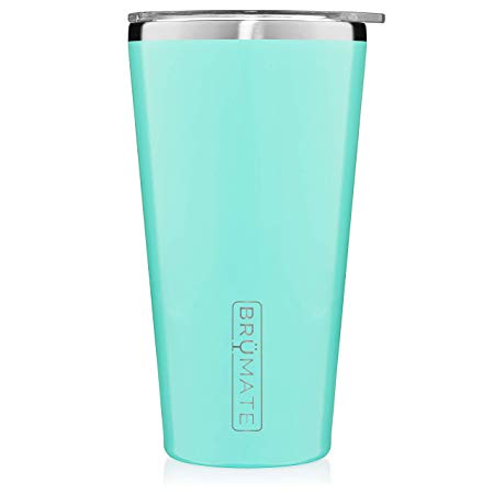 Brümate Imperial Pint 20oz Shatterproof Double Wall Vacuum Insulated Stainless Steel Travel & Camping Mug for Beer, Cocktails, Coffee & Tea with Splash-Proof Lid for Men & Women (Aqua)