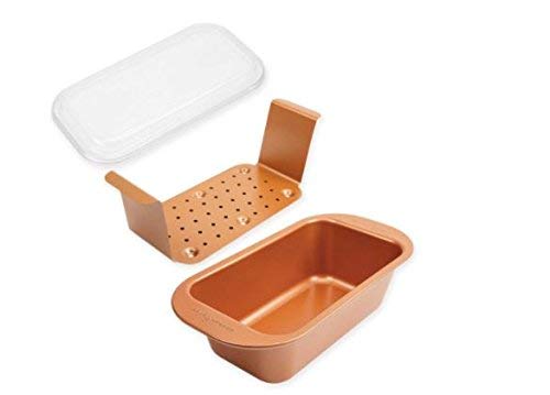 NEW! As Seen On TV Copper Chef Perfect Loaf Pan With Insert And Lid