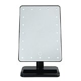 Xcellent Global 20 LED Touch Screen 360 Degree Free Rotation Adjustable Dimmable Tabletop LED Lighted Makeup Mirror Cosmetic Vanity Mirror Black HG107