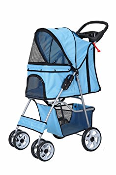 Confidence Deluxe Folding Four Wheel Pet Stroller for cats and dogs