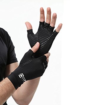 Copper Compression Arthritis Recovery Gloves #1 Highest Copper Content GUARANTEED! Best Copper Infused Fit Gloves For Carpal Tunnel, Computer Typing, And Everyday Support For Hands. (1 PAIR Size XL)