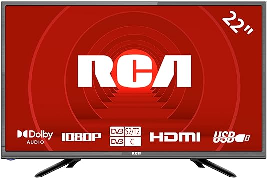 RCA RB22HT5 22 Inch FHD TV, Freeview HD DVB-T2-C-S2 Dolby Digital Audio Kitchen TV, FHD LED Backlighting Display, HDMI VGA PC Audio SCART USB Record Media Player, Small TV for Small Lounge Kitchen