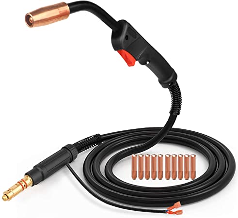 Zinger MIG Welding Gun Torch 100Amp 10' Replacement for Lincoln Magnum 100L K530-5 with 10PCS Mig Welding Contact Tips