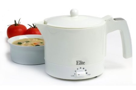 Elite Cuisine EHP-001 Maxi-Matic 32-Ounce Electric Hot Pot with Egg Cooker and Steam Rack, White