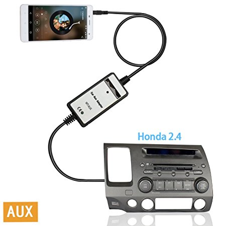 Moonet 3.5mm Mp3 Aux-in Adapter Audio Input Auxillary Fits Accord Civic CRV Element Odyssey Pilot Fit S2000