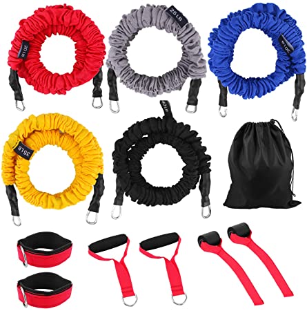 Vooteen Resistance Bands Set, Vooteen Exercise Bands, Door Anchor, Ankle Straps, Stackable up to 150 LBS Suitable for Any Fitness Level